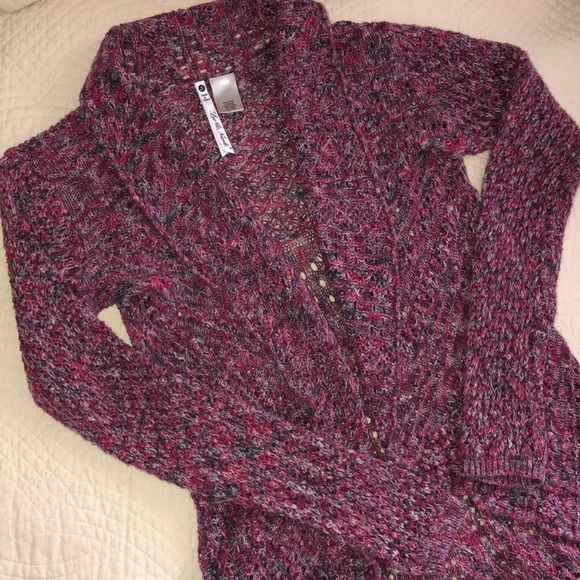 leo & nicole Sweaters - Leo & Nicole Open Pointelle Cardigan